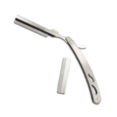 Professional Metal straight hair cutting razor classical style with customized logo  replaceable blade